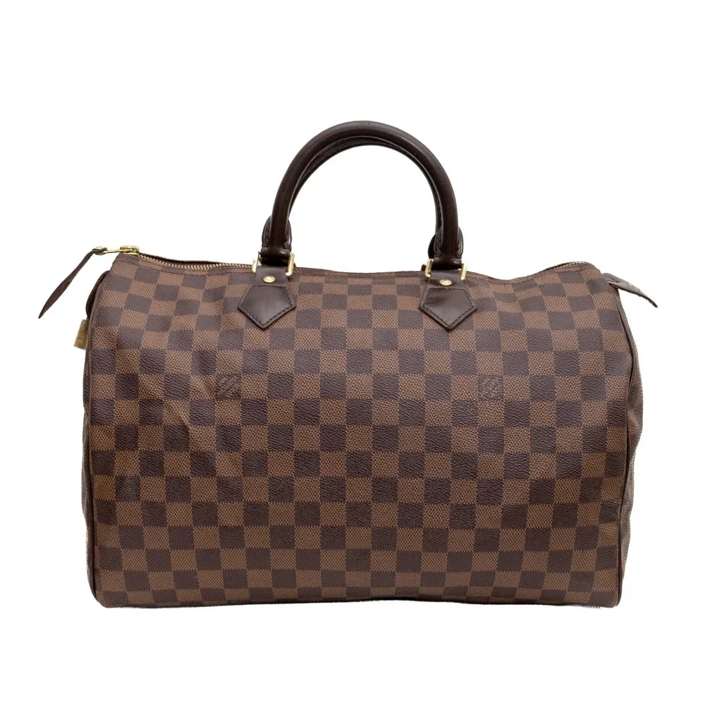 Louis Vuitton Speedy 30 Damier Ebene‎ Brown Handbag Boston Bag 2014 Made in USA
